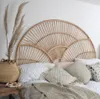 Rattan headboard Bedroom Furniture home stay model room background floor decoration ins natural rattan bed backrest