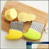 Fruit Vegetable Tools Stainless Steel Potato Wave Cutter Knives Cucumber Carrot Waves Chip Figured Cutting Slicer Kitchen Gadgets Otilq