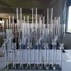 キャンドルホルダー 15 アームクリア背の高いクリスタル燭台ガラスキャンドルホルダーウェディングテーブルツリーセンターピース