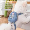 Dog Collars Leashes Multifunction Pet Harness with Backpack Going Out Walking Strap and Set T221212