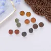 Stud Earrings Mini Round Cork Leather For Women Minimalist Stainless Steel Basic Dot Unique Real Jewelry Wholesale