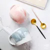 Mughe 2022 Porcellana naturale in porcellana tazza di tè tazze da tè e tazza di ceramica per la colazione rosa Regalo di matrimonio creativo