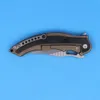M390 Flipper Folding Knife Satin Blade Carbon Fiber with TC4 Titanium Alloy Handle Ceramics Ball Bearing System Fast Open Knives R1228
