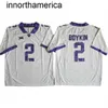 NCAA TCU Horned Frogs College Football Jerseys Max Duggan Kendre Miller Quentin Johnston Johnny Hodges Dee Winter