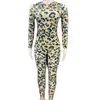 Stage Wear Leopard Print Costume Shining Diamonds Jumpsuits Theatrical For Women Personality Performance Ladies