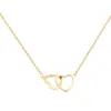 New Two Heart Shaped Necklaces Female Exquisite Geometric Shape Choker Birthday Gift For Ladies Fashion Jewelry