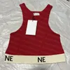 Women Knits T Shirts Sport Cropped Top Designer Stripe Crop Tops Sexy Knitted Vest Woman Tees