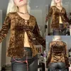 Blouses Femmes L'automne Hiver Veste Femmes Sexy Ombilical À Manches Longues Laçage Cardigan Blouse Tops