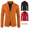 Men's Suits Men's Wool For Autumn And Winter Fashion One Button Cardigan Solid Color Stand-up Collar Woolen Jacket