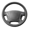 Housse tressée personnalisée pour volant de voiture, couture à la main, cuir noir antidérapant, accessoires de voiture pour Hyundai Santa Fe 2006 – 2012