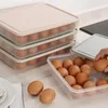 Garrafas de armazenamento Organizador de cozinha 24 grades portador de ovo Handy Bandey Bandear Recipiente com tampa para geladeira