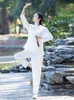 Ethnic Clothing Chinese Buddhist Tai Chi Training Clothes Women Zen Jacquard Cotton And Linen Meditation Performance Chiners