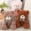 25/35cm Kawaii Teddy Bear Peluş Yastık Oyuncakları Güzel Yay Knot Ayılar Oyuncaklar Dolgulu Yumuşak Hayvan Dolls Çocuk Kızlar Noel Sevgililer Hediye