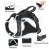 Hundhalsar Leases Nylon Dog Harness Inget drag Reflekterande sele Vest för stora hundar utomhus promenader tränar för stora hundar franska bulldog T221212