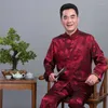 Etniska kläder 12 färger traditionella kinesiska män tang kostym topp byxor tai chi hanfu blus år kläder födelsedagsfest
