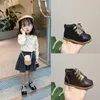 Boots 2022 Winter Autumn Kids Girls Fashion Ankle Rubber Boy Anti-Slippery Wearable Zip Flat Shoes Size 21-33Cm