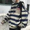 Sweats à capuche pour hommes Printemps Hip Hop Sweat à capuche Stripe Lâche Mode Creative Style coréen Casual Homme Sudaderas Hombre Sweat Hommes Ec50wy