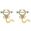 Hoop Earrings 2022 Rhinestone Gold Color Scorpion Breast Ring Women Stainless Steel Earring For