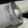 Wedding Rings 2022 Top Selling Brand Fashion Jewelry 10KT White Gold Fill Princess Cut Zircon Pave CZ Party Women Ring