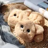 five fingers glovesWomen Thicken Plush Warm Half Finger Gloves Cute Cat Embroidery