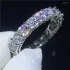 Cluster Ringe Vecalon Statement Ring 925 Sterling Silber Bijou CZ Luxus Engagment Ehering für Frauen Männer Party Schmuck