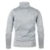 Зимние мужчины свитера Slim Fit Quarter Zip Turtle Sece Polo свитер. Случайный свитер с длинным рукавом.