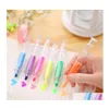 Highlighters 6 Colors Novelty Nurse Needle Syringe Shaped Highlighter Markerpen Marker Pens Stationery School Supplies Wll186 Drop D Otqvj