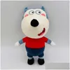 Pluche poppen 2-delige set 30 cm Wolfoo Familiespeelgoed Cartoon Ie Lucy Zacht gevuld speelgoed voor kinderen Kinderen Jongens Meisjes Fans Geschenken 221104 Drop D2296134