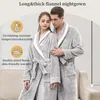 Dames slaapkleding winter dameskapog jurk verlengen dikke warme gewaden voor koppels luxe flanel bathrobe nachtjurk vrouw douche