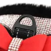 Dog Collars Leashes Crystal Bowknot Dog Cat Harness Winter Warm Bling Puppy Harness Vest Rhinestone Dog Accessories for Small Medium Large Dogs T221212