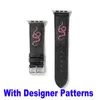 Fashion G Designer Flower Leather Straps for Apple Watch Band Series 7 6 5 4 watchband 40mm 44mm 38mm 42mm 41mm 45mm Bracelet iWatch 8 SE حزام حزام ساعة ذكية ثعبان رمادي