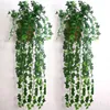 Fleurs décoratives Artificielle Feuille De Lierre Guirlande Plantes Vigne Faux Creeper Vert Pour La Maison Jardin Décoration De Mariage