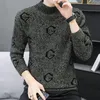 Męskie swetry Nowe na luksusowe dzianinowe swetry wełniane w paski O-Neck Men Odzież Klasyczne pullover Homme Casual Jumper