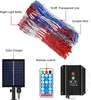 American Flag String Lights IP65 Waterproof 420 diody LED światła sieci Słoneczne 8 Tryby Pilot Kontrola Stanów Zjednoczonych Świąteczne dekoracje Festiwal