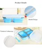 Dinnerware Sets 3 Compartment Silicone Folding Bento Box Collapsible Portable Lunch For Container Bowl ForChildren