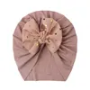 女の赤ちゃん快適な柔らかい綿の縞模様の帽子ファッションゴールデンドット弓新生児キャップキッズアクセサリー写真小道具