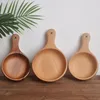 Bowls Wooden Bowl Design Natural Acacia&Beech Wood Handmade Salad Fruit Plate Multi-Use Oatmeal