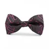 Bow Ties عالية الجودة التعادل الحرير Jacquard الشكل الهندسي الأسود الأحمر الأزرق bowtie الأعمال التجارية التخرج العادي