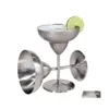 Other Drinkware Wine Glasses Martini Margaret Cup Goblet Cocktail Glass Stainless Steel Red 260Ml Ysy417L Drop Delivery Home Garden Otbsc