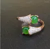 Küme halkaları kadın yüzüğü doğal hetian jasper 925 STERLING Gümüş Toptan Fine Mücevher Boyut Boyut 5mm 2pcs