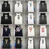 2022-23 Basketball Jersey 7 Durant Ed Embroidery Kyrie Kevin 11 Irving White Black Blue Mens Shirts