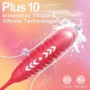 Sex Toy for Rose Woman Vibrator Nipple Clitoral Stimulator Thrusting Dildo Tongue Licking with 10 Modes Personal 3EPA