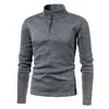 Зимние мужчины свитера Slim Fit Quarter Zip Turtle Sece Polo свитер. Случайный свитер с длинным рукавом.