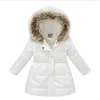 Barn designer kl￤der pojkar vinter bomullsupptagna kappa flickor tjocka huva jackor ull krage kl￤der vindbrytare rockar varm mode l￥ng￤rmad utkl￤der bc211
