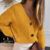 Women's Knits Cardigan Knitted V Neck Sweater Women Autumn Winter Long Sleeve Sweaters Coat & Jackets