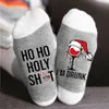 In massa 4pairs/lotto in calzini da tubo per uomini da donna lettera stampata di calzini in cotone coppia di calzini di Natale unisex