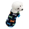 12st/Lot Dog Apparel Warm Cat Clothes Winter Sweater Cartoon Print Pet Clothing Sticking Costume för valp Små husdjur kläder XS-XXL