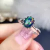 Cluster Rings For The Party Black Opal Natural And Real Ring 925 Sterling Silver Pure High Quality