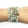 STRAND SN1367 Fashion Aamazonite Boeddha Hoofdarmband voor vrouwen aankomst 108 Mala Matte Amazonite Yoga sieraden Groothandel