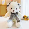 Cute ita Dressing Girl Bear Doll Stuffed ss Bow Ribbon Teddy Doll Soft White Bears Plush Toy Muppet Ragdoll9810974